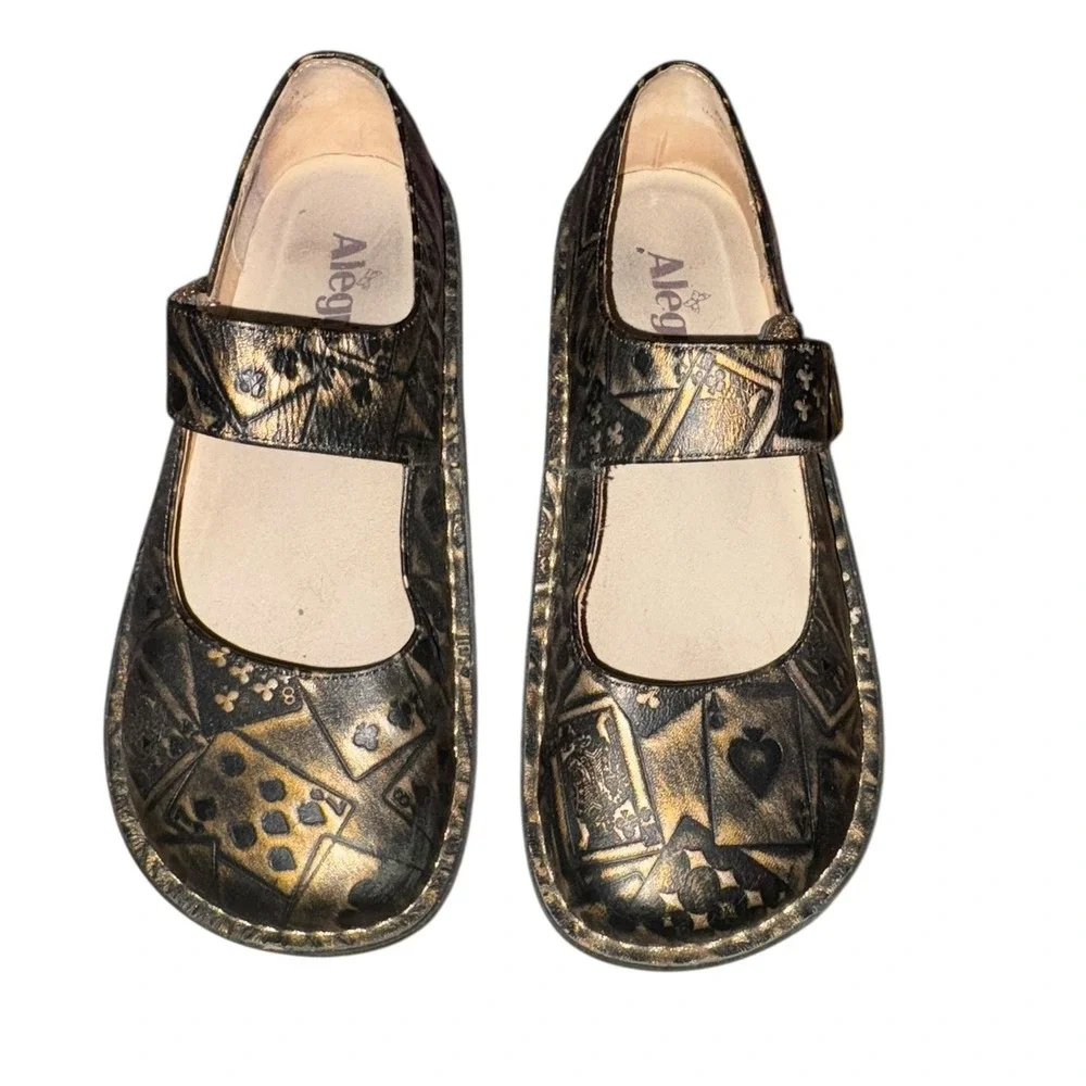Alegria Poker Face Paloma Leather Mary Jane Confit‎ Shoes *minor flaw 38 =7.5 US